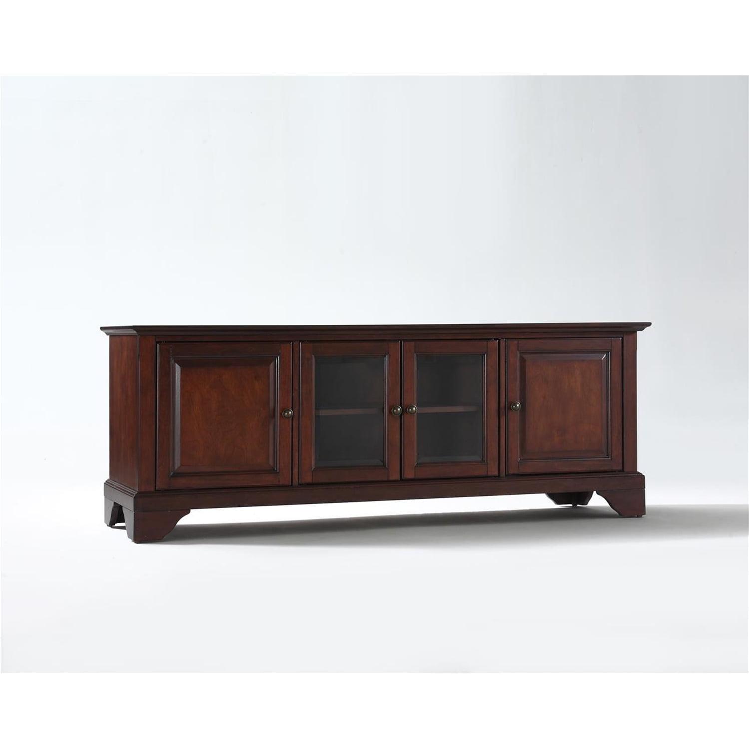 Vintage Mahogany Low Profile TV Stand with Cabinet