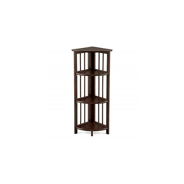 Casual Home  4-Shelf Corner Folding Bookcase - Truffle Brown