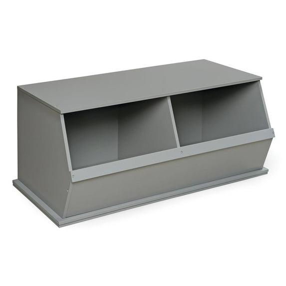 Badger Basket Two Bin Stackable Storage Cubby - Gray