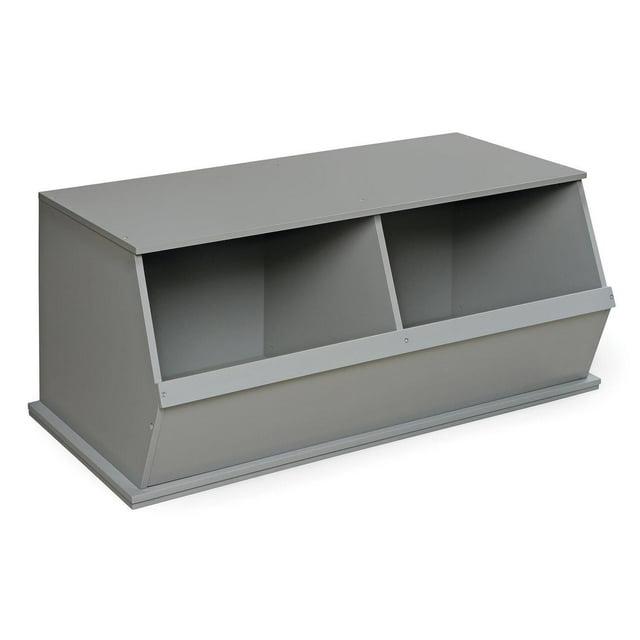 Badger Basket Two Bin Stackable Storage Cubby - Gray