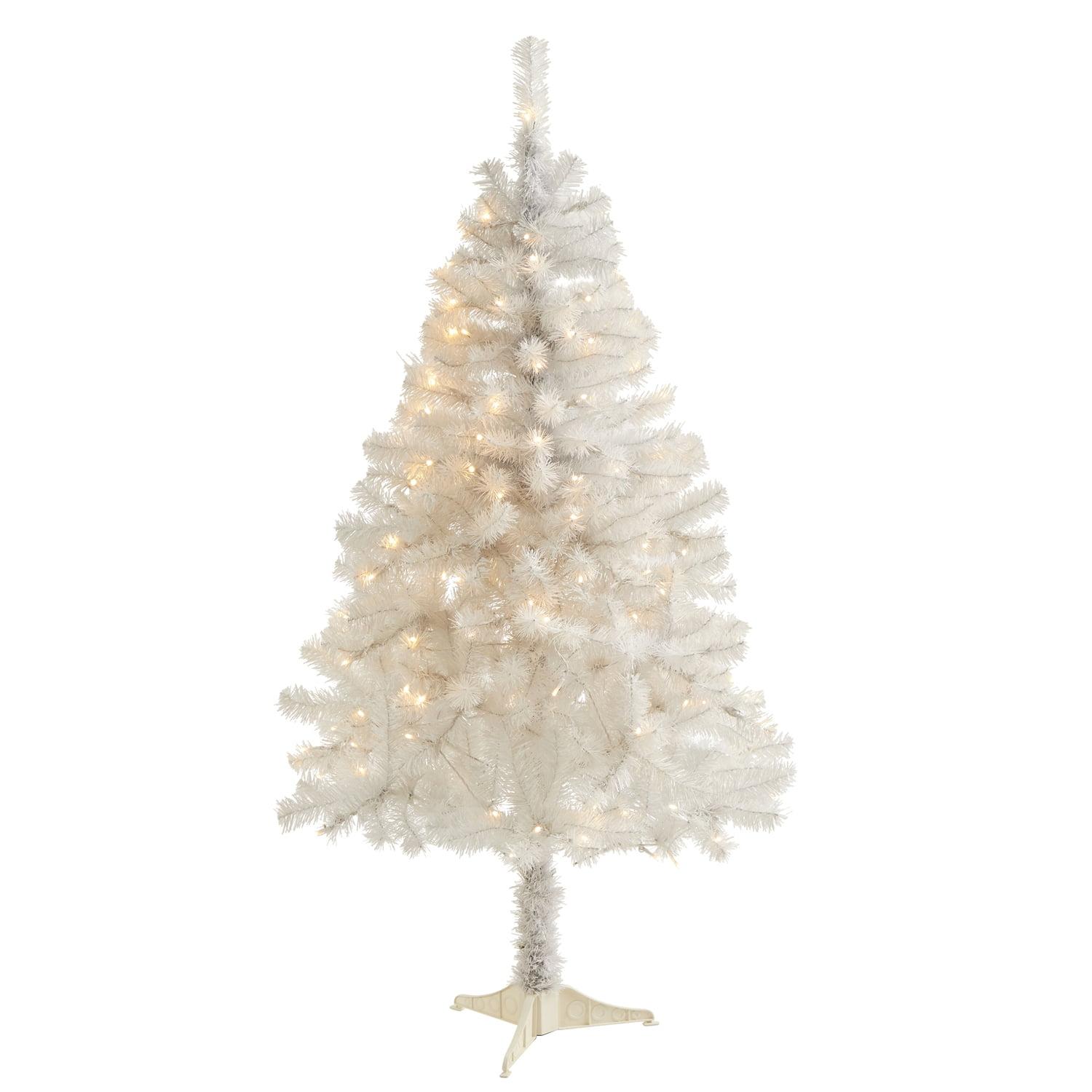 4ft Nearly Natural Pre-Lit LED White Artificial Christmas Tree Clear Lights