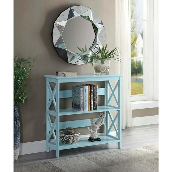 Convenience Concepts Oxford Three-Tier Bookcase in Mint Green Wood Finish