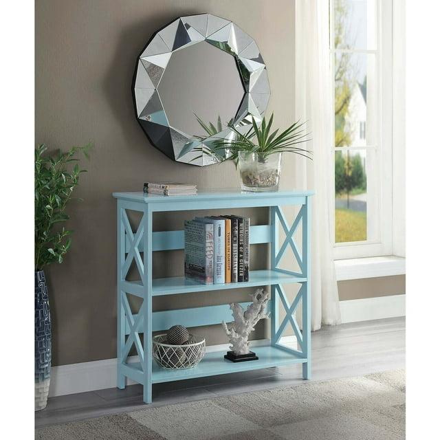 Convenience Concepts Oxford Three-Tier Bookcase in Mint Green Wood Finish