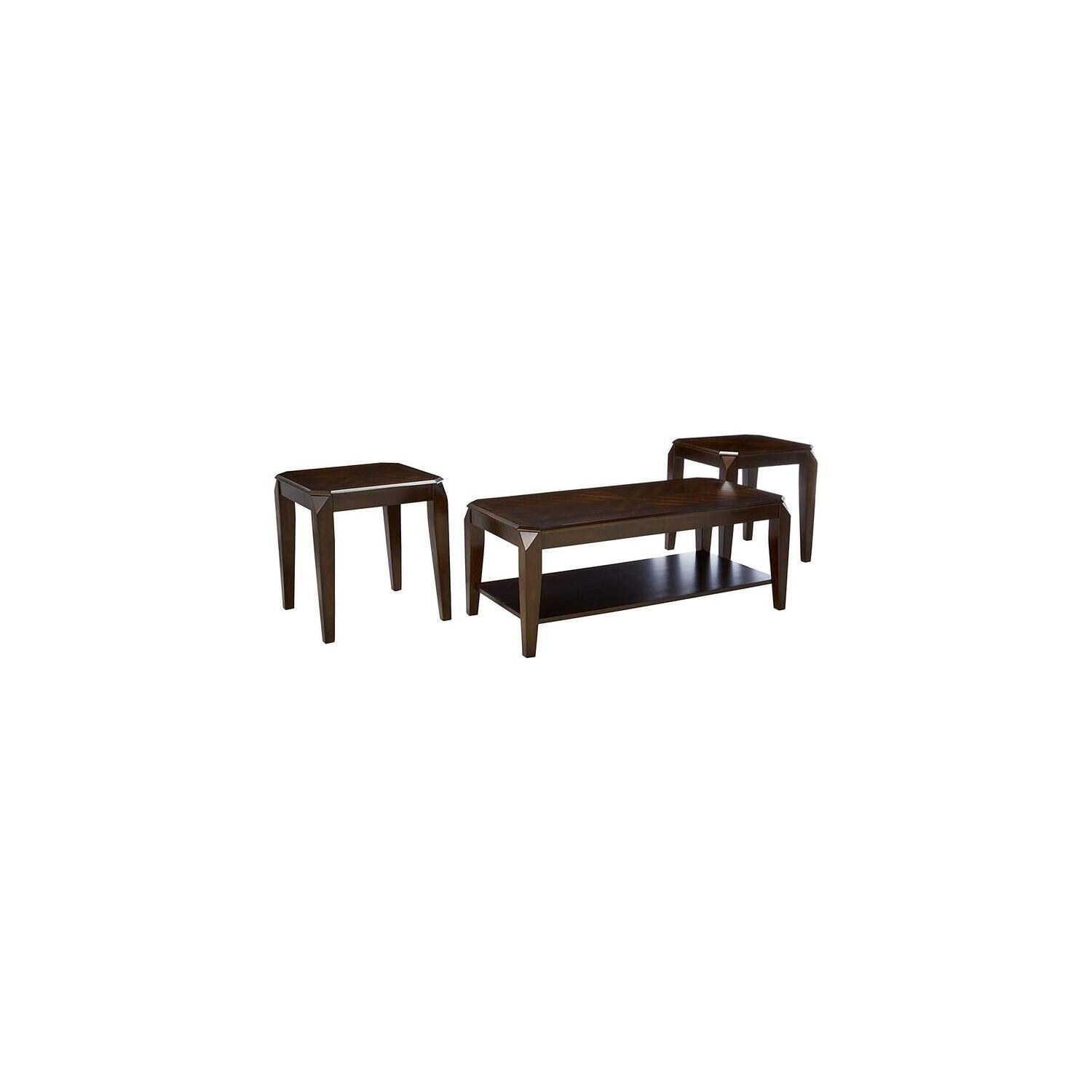 ACME Docila 3 Piece Wooden Coffee Table Set in Walnut