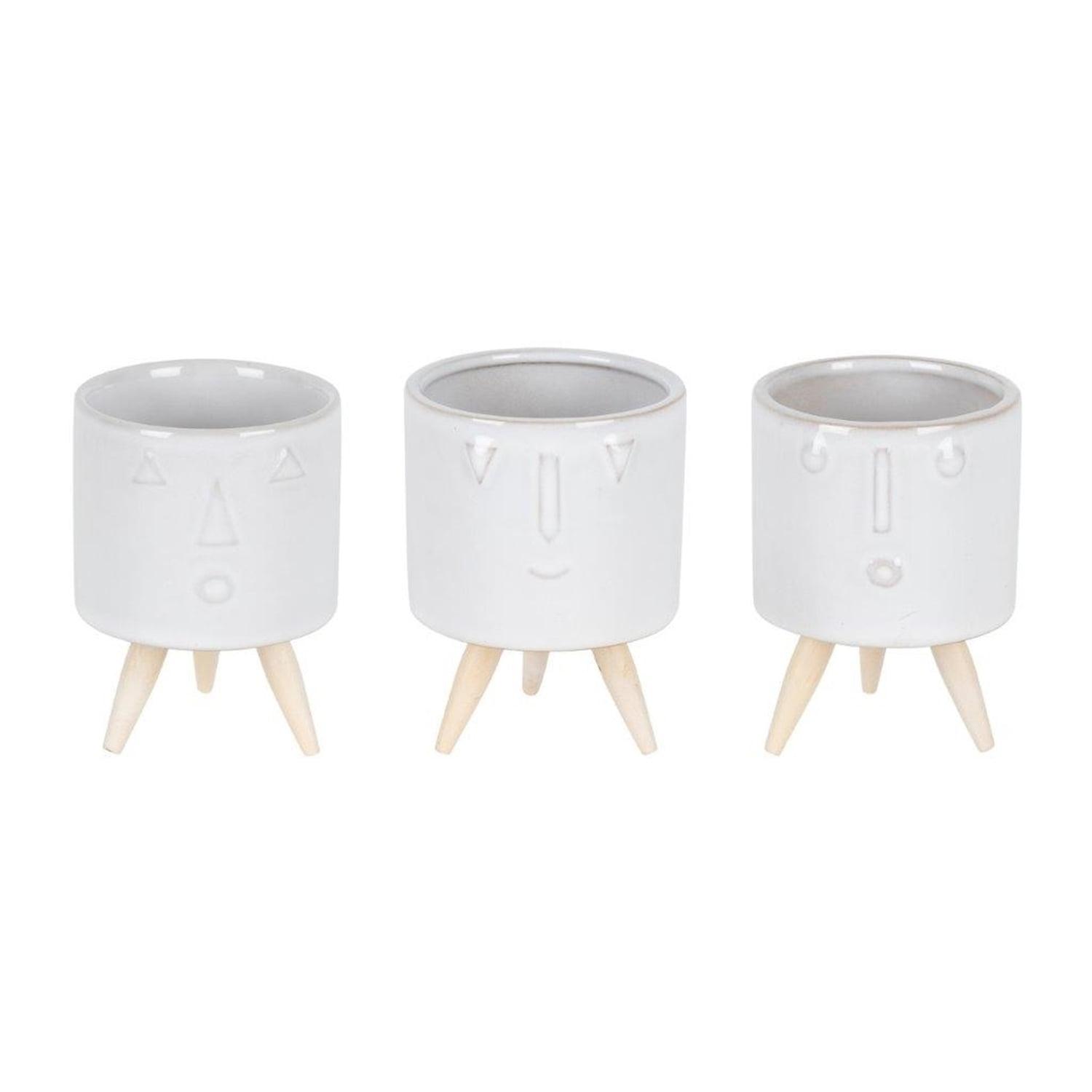 Melrose Porcelain Face Planter (Set of 3)