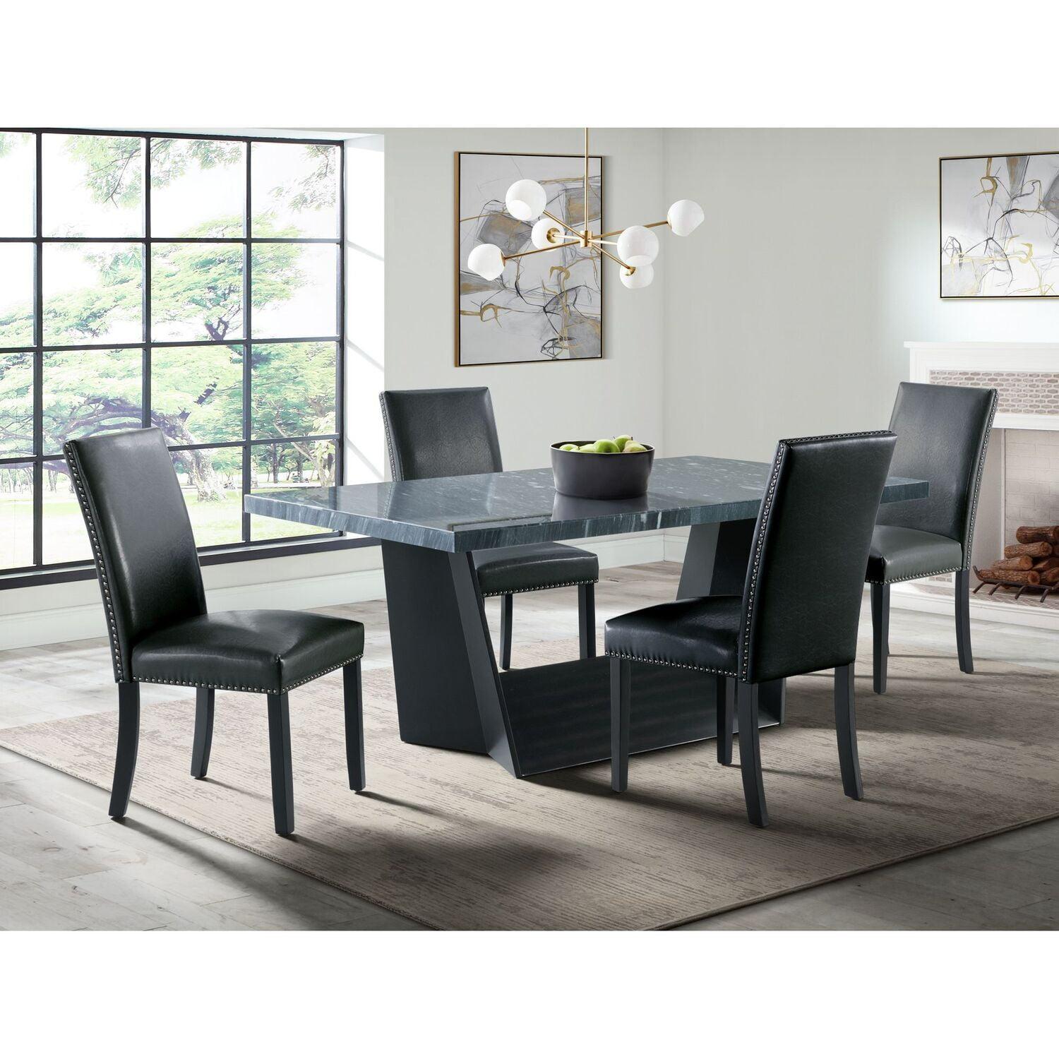 Dillon 5 - Piece Faux Marble Top Trestle Dining Set