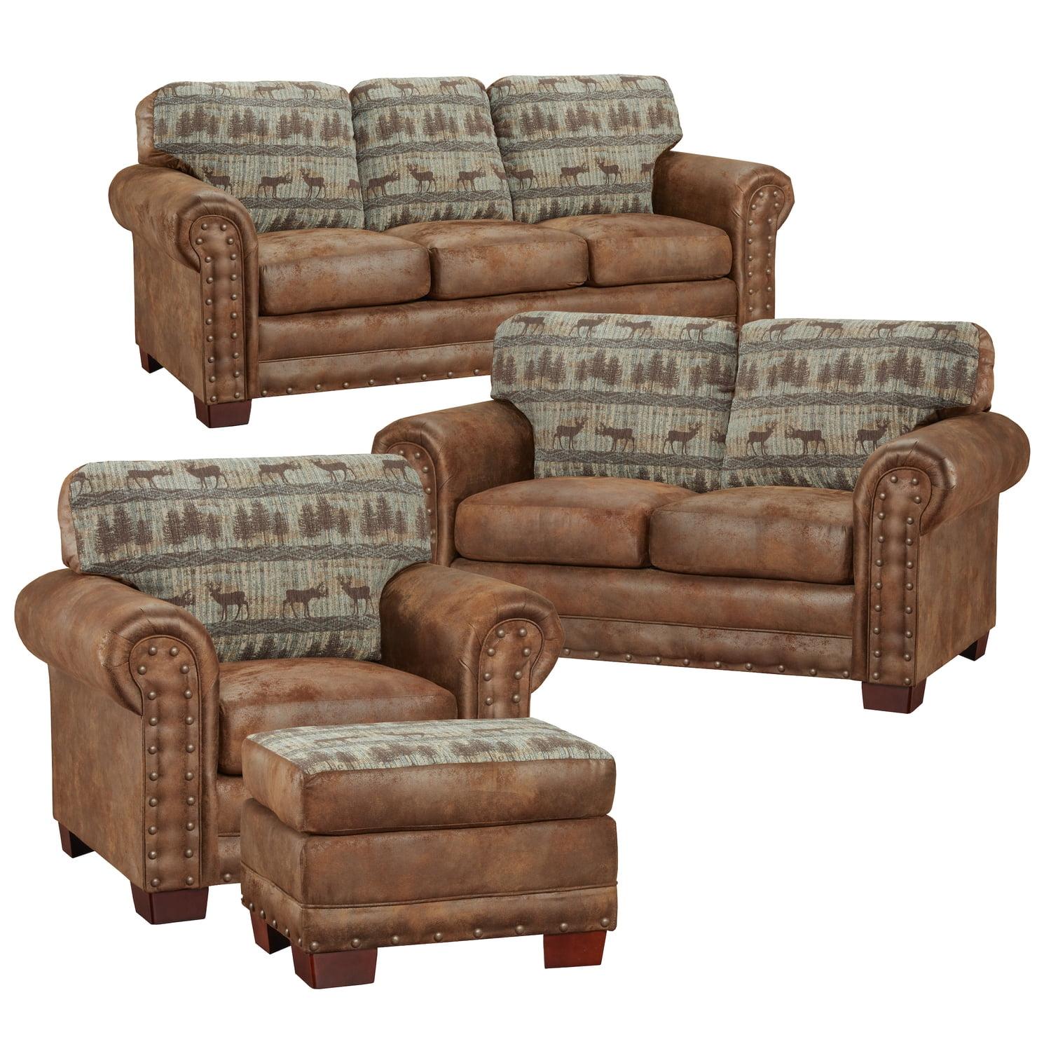 Deer Teal 4 - Piece Living Room Set