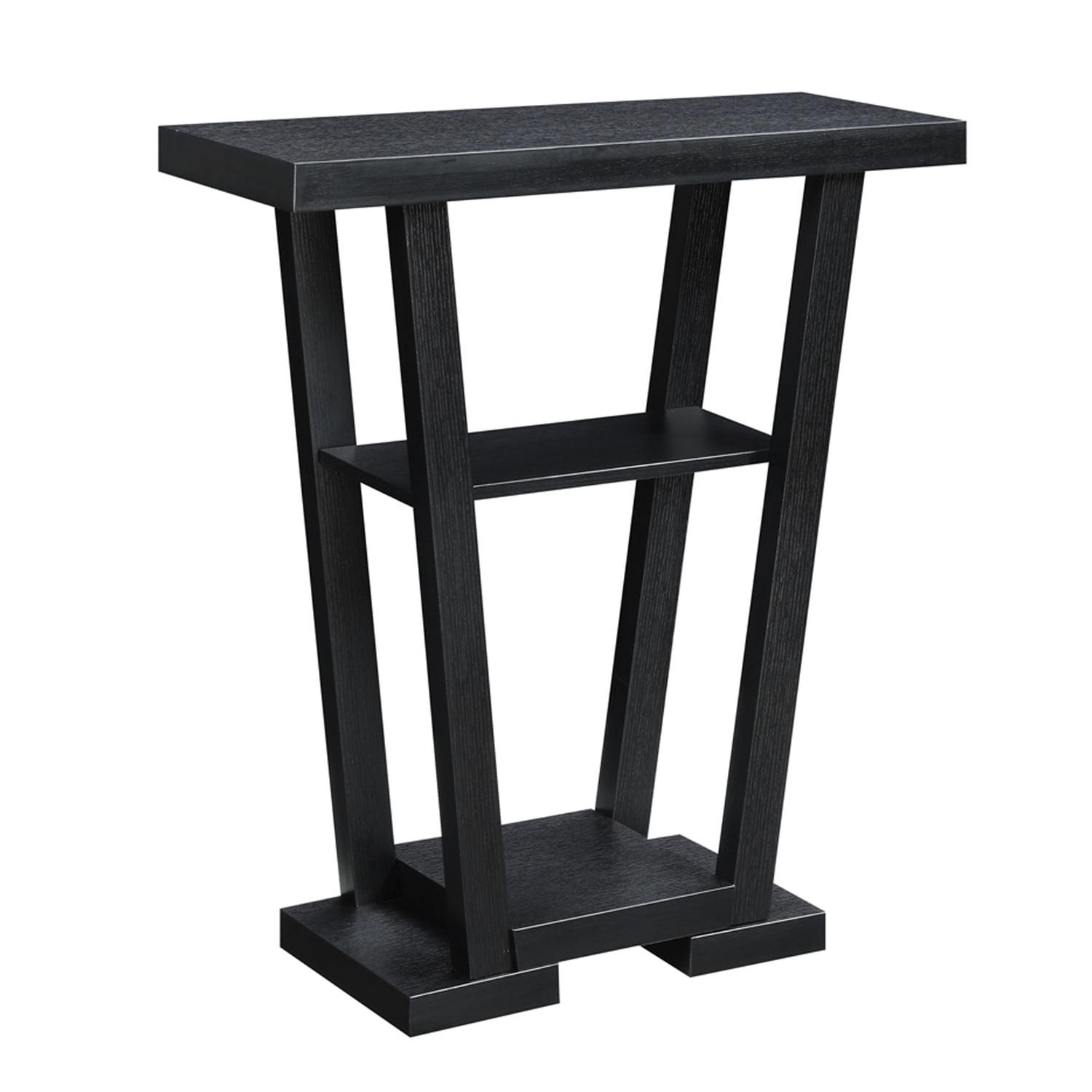 Convenience Concepts Newport V Console with Shelves, Black