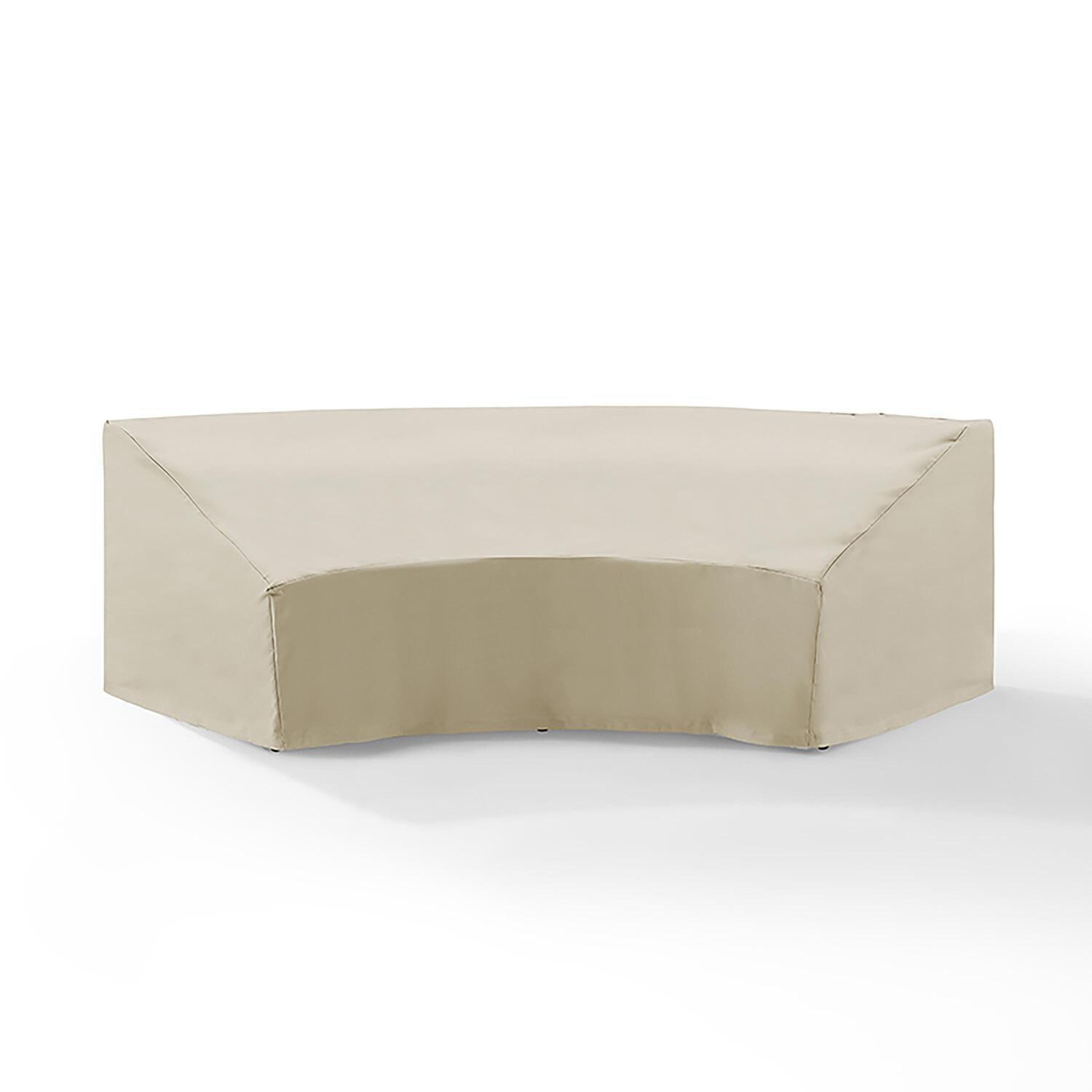 Crosley Outdoor Catalina Round Sectional Furniture Cover, Tan: Vinyl, Fits Wicker Sectional, 90 Day Warranty