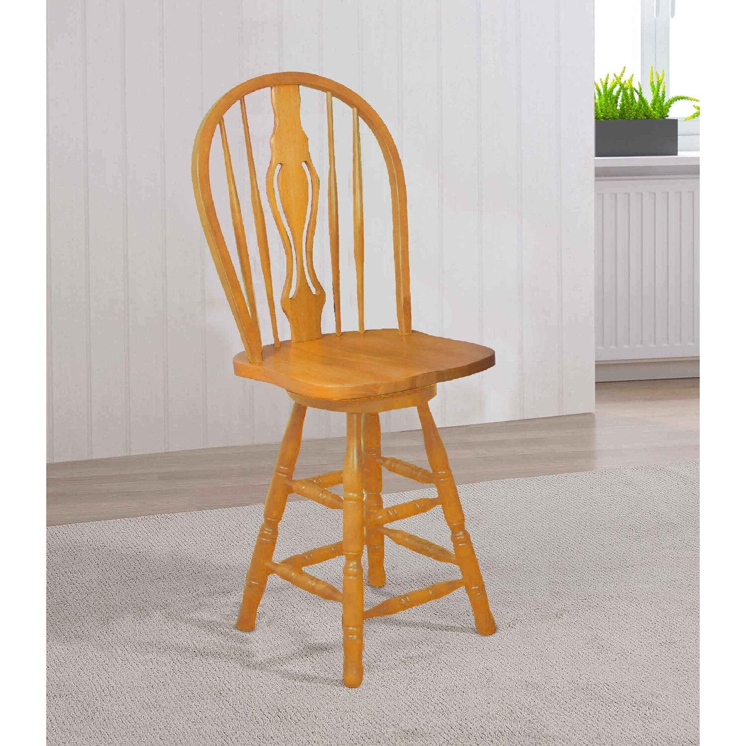 Light Oak Swivel Adjustable Saddle Style Barstool