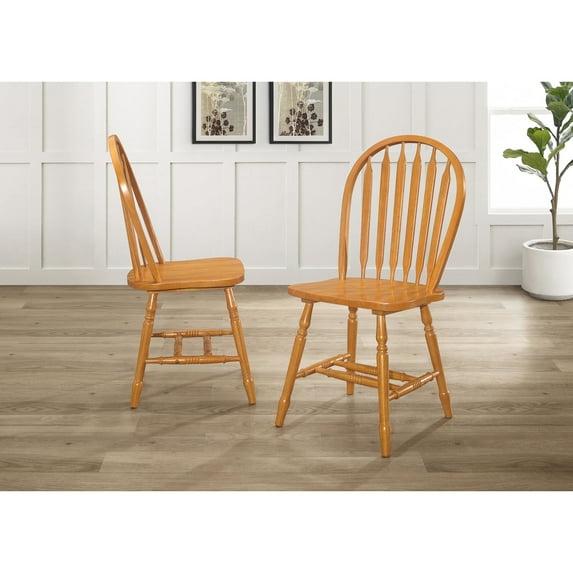 Besthom Solid Wood Windsor Arrowback Dining Chairs (Set of 2)