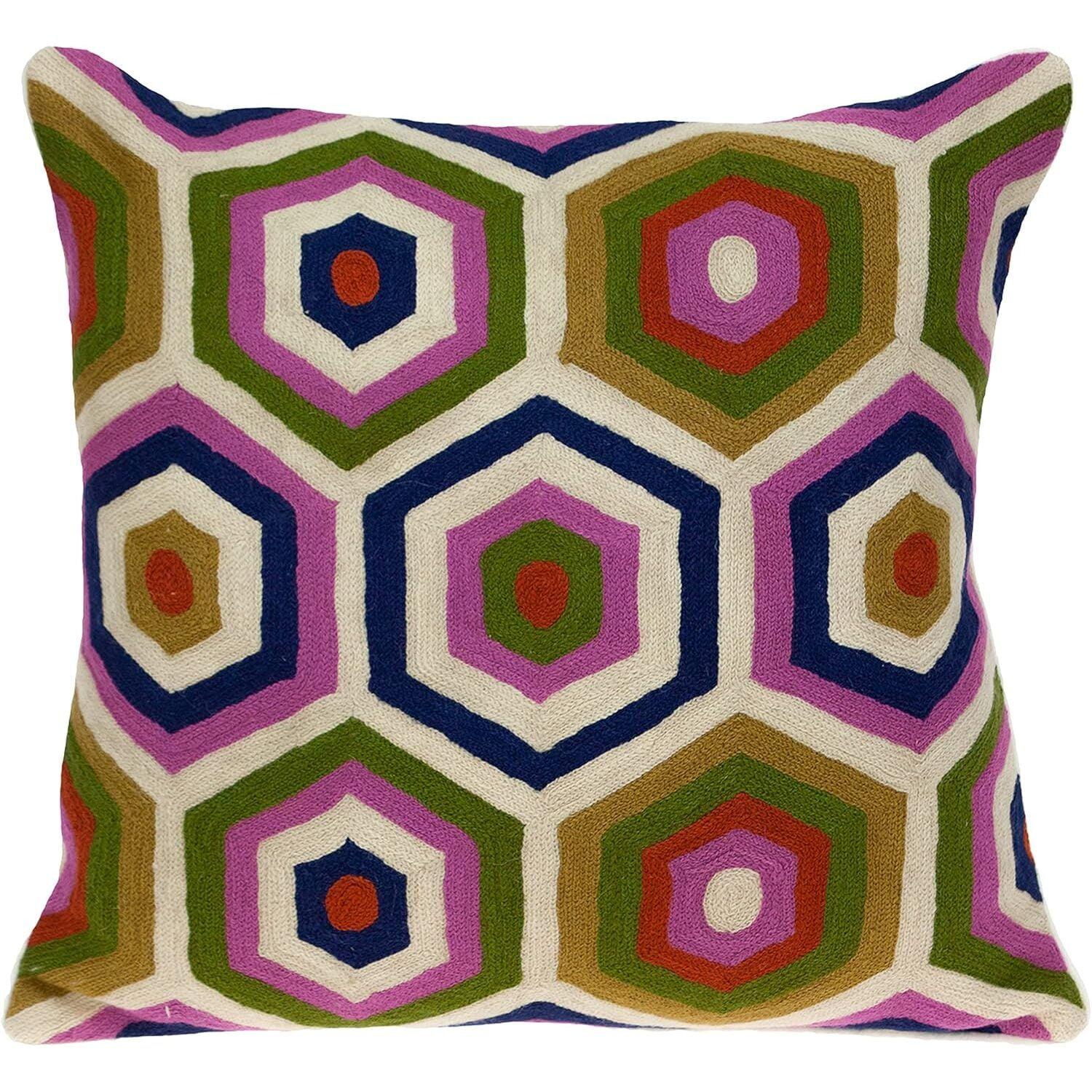 Parkland Collection 20" Beige and Pink Cotton Throw Pillow