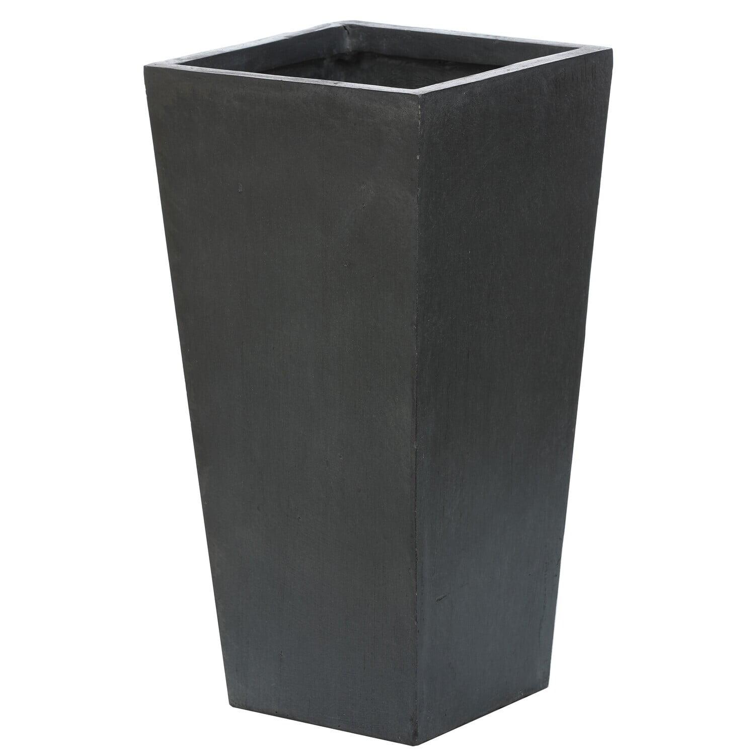 Modern Square Tapered Outdoor-Indoor Planter in Sleek Gray