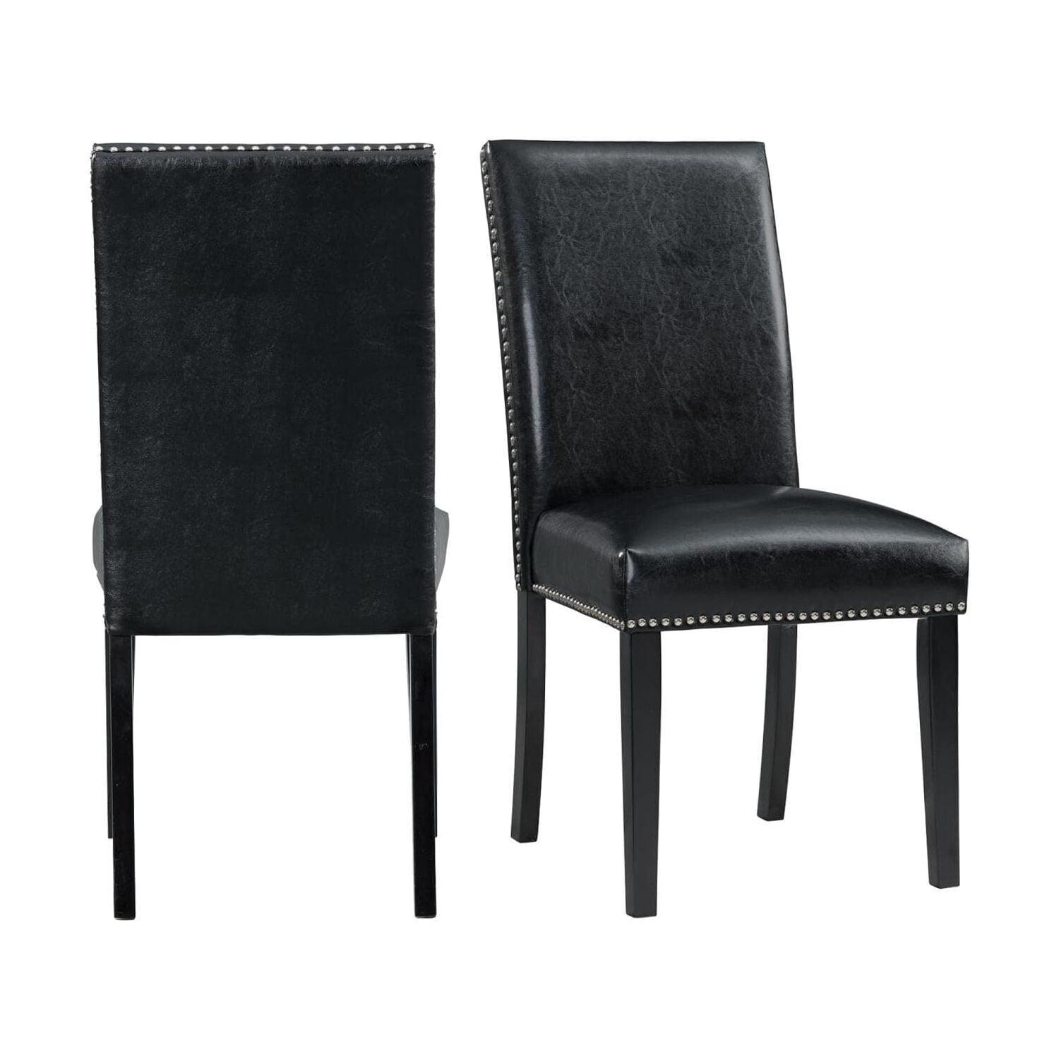 Picket House Furnishings Pia Faux Leather Side Chair Set In Black