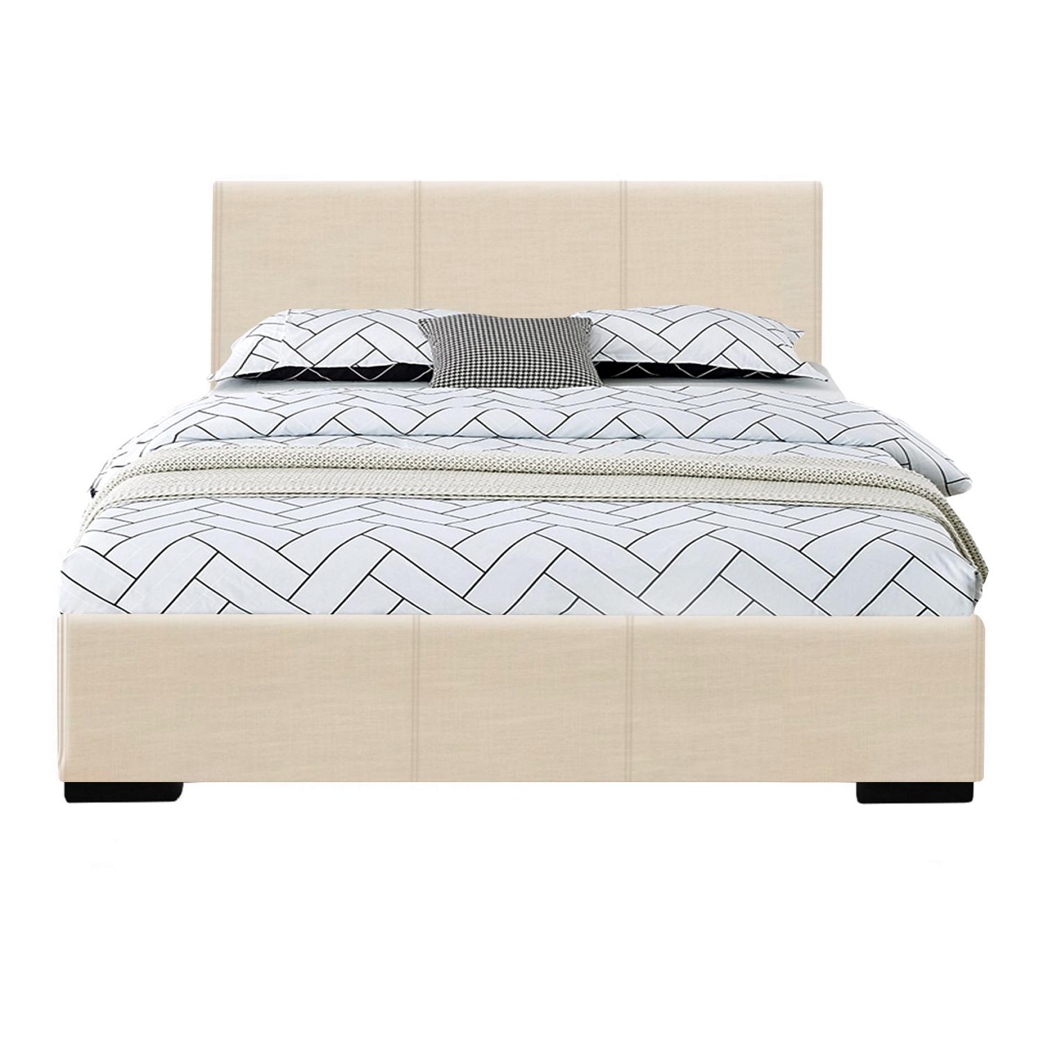 HomeStock Retro Renaissance Platform Bed, Beige, Twin