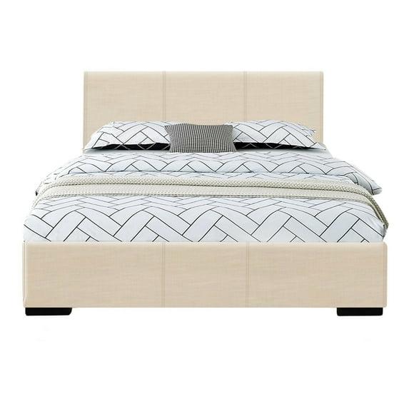 HomeStock Retro Renaissance Platform Bed, Beige, Twin