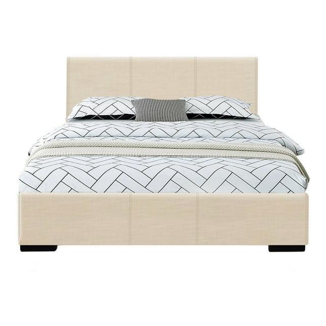 HomeStock Retro Renaissance Platform Bed, Beige, Twin