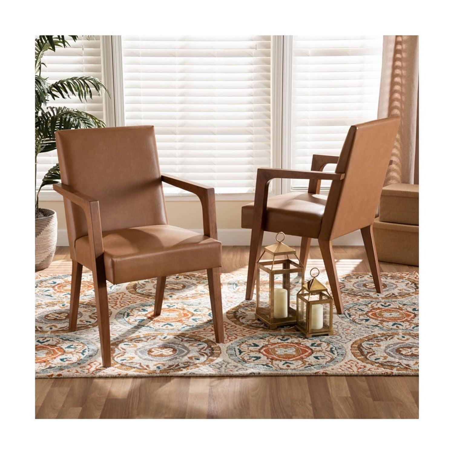 George Oliver Aneurin Faux Leather Armchair (Set of 2)