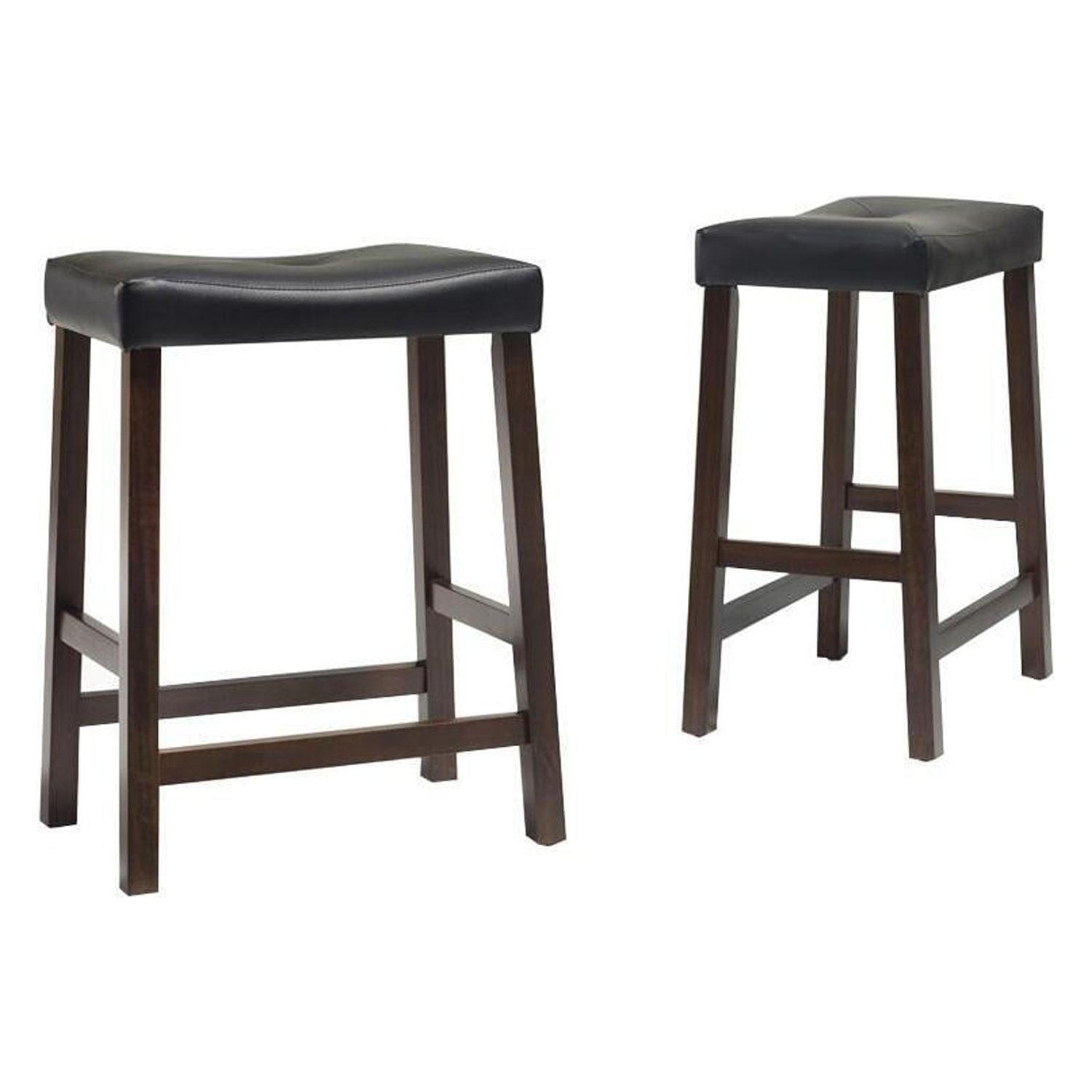 Set of 2 24" Upholstered Saddle Seat Counter Height Barstools  - Crosley