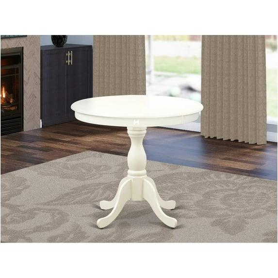 East West Furniture,Round Modern Dining Table Linen White Color Table