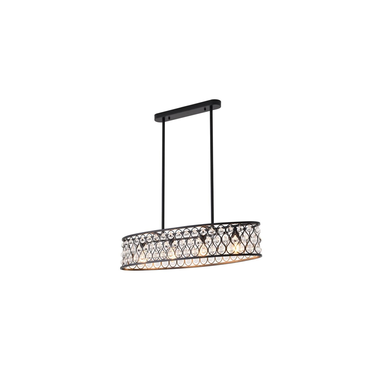 Giolou 4-Light Gold Chandelier With Crystal Accent Shade