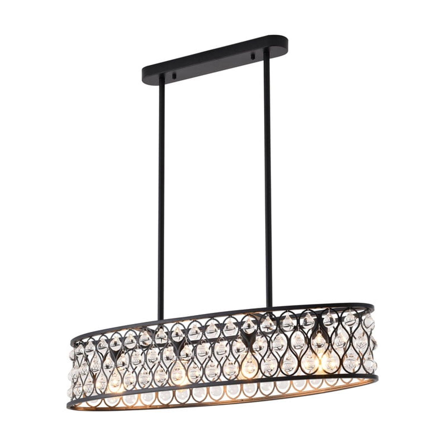 Giolou 4-Light Gold Chandelier With Crystal Accent Shade