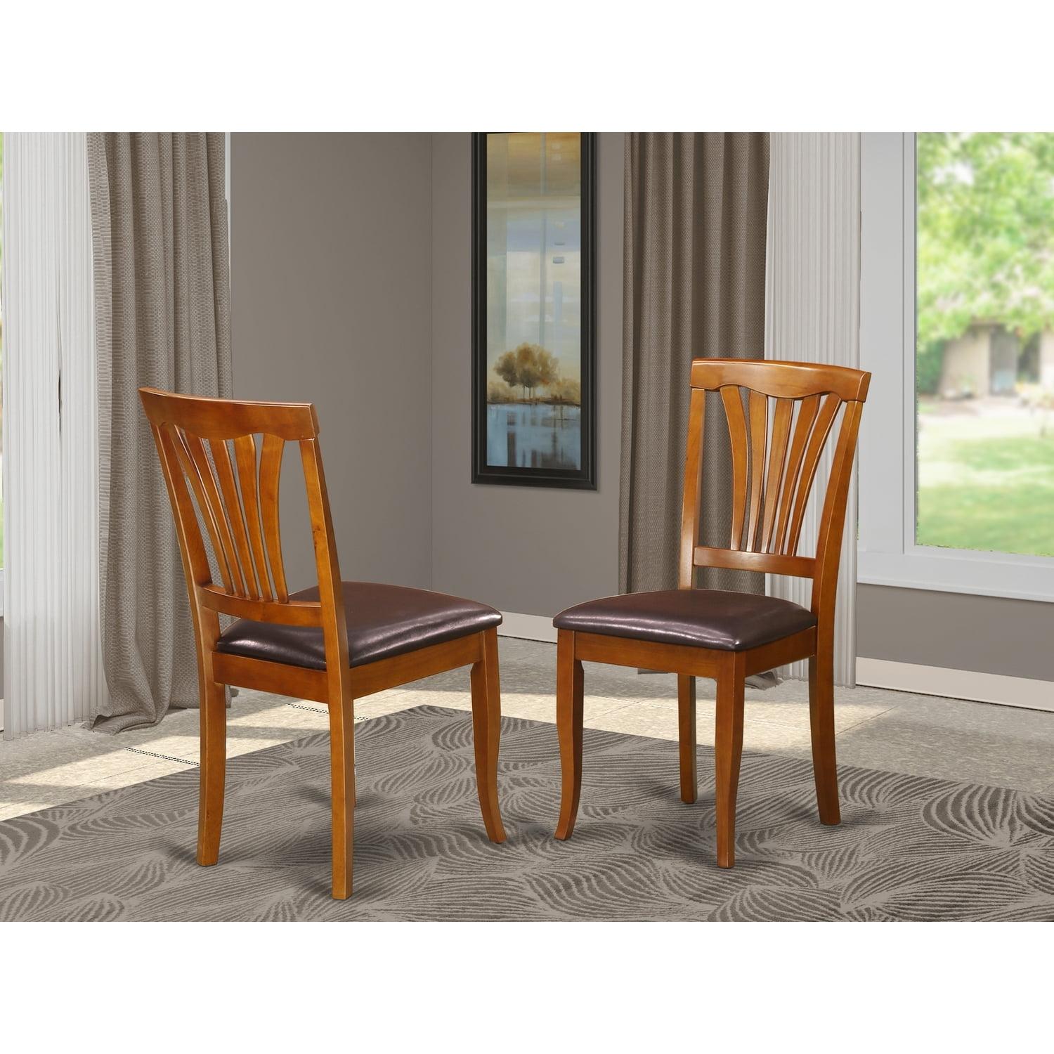 Black and Cherry Finish Wooden Dining Chairs, Set of 2