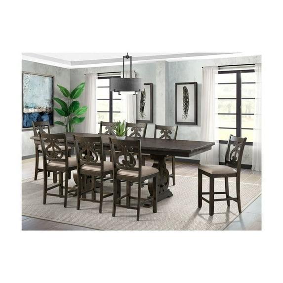 Picket House Stanford Counter Height 9PC Set with Swivel Chairs in Brown