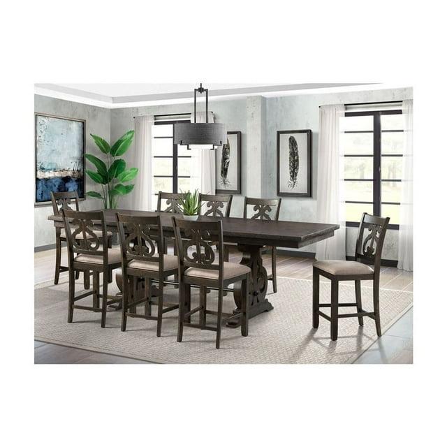 Picket House Stanford Counter Height 9PC Set with Swivel Chairs in Brown