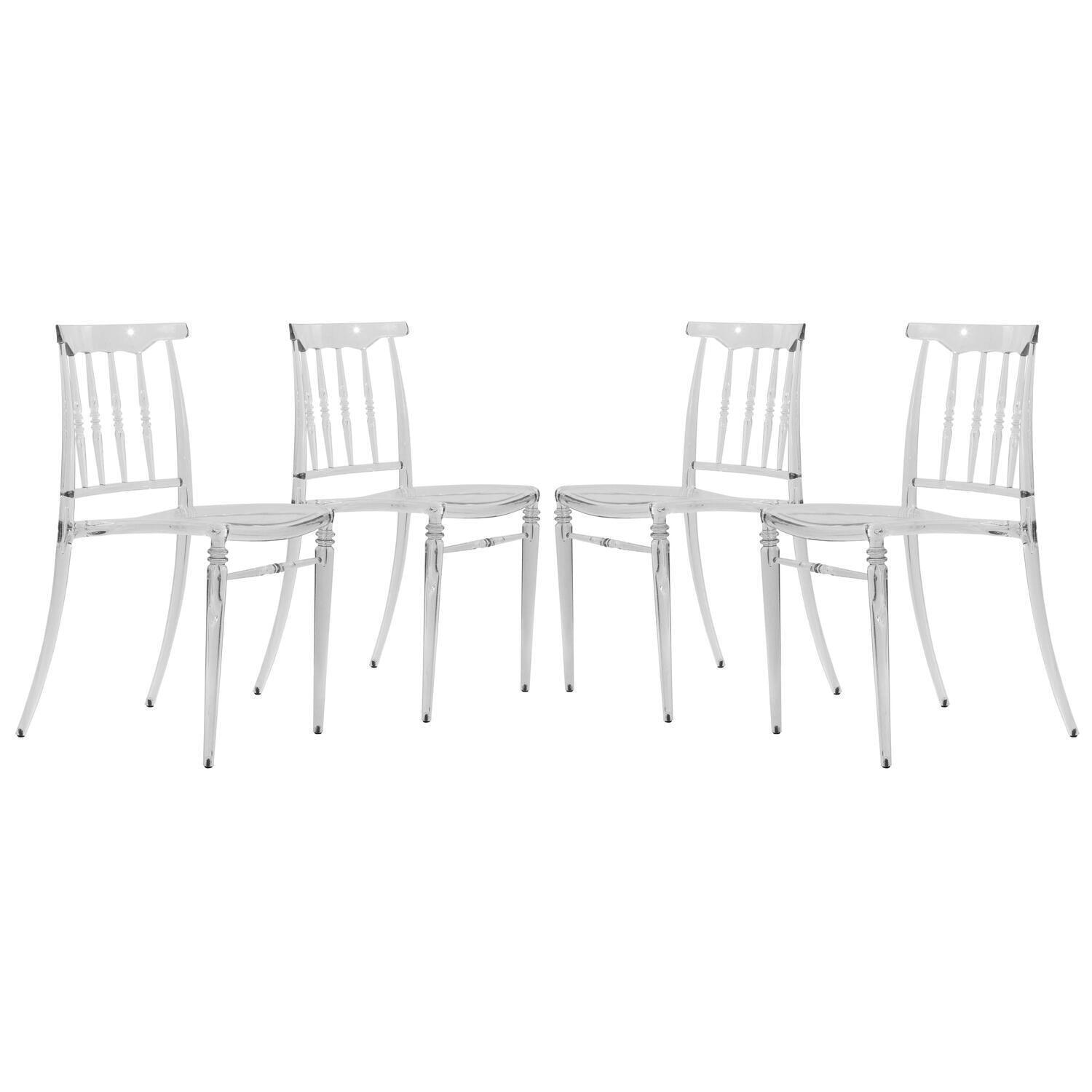 HomeStock Timeless Tradition Modern Lucite Dining Chair - Set of 4