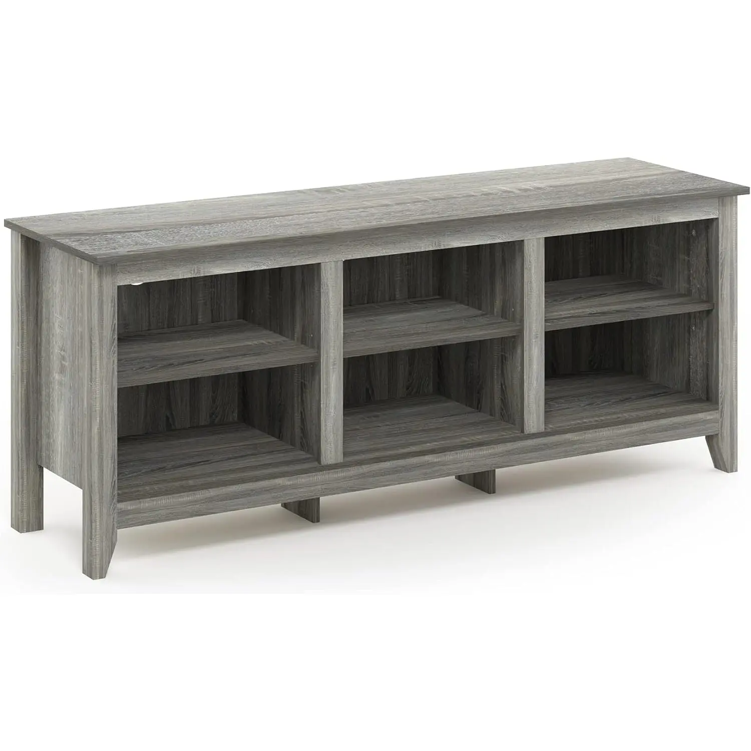 French Oak Grey 60 Inch TV Stand with Shelves