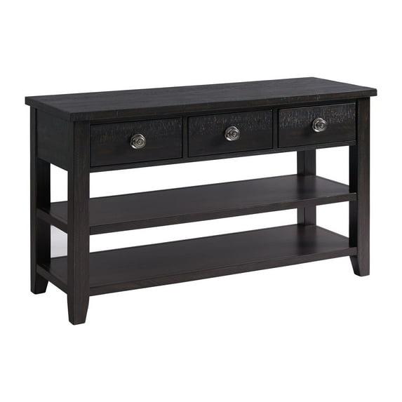 Picket House Furnishings Kahlil 3-Drawer Sofa Table in Espresso