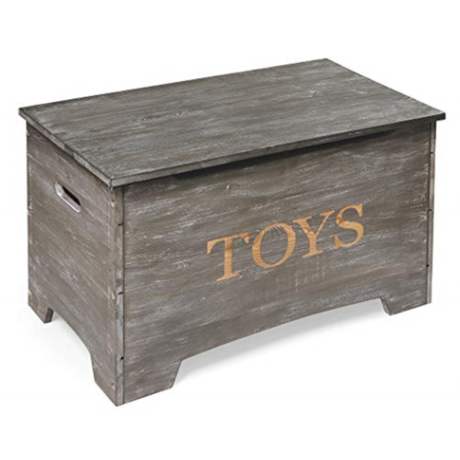 Badger Basket Solid Wood Rustic Toy Box - Gray