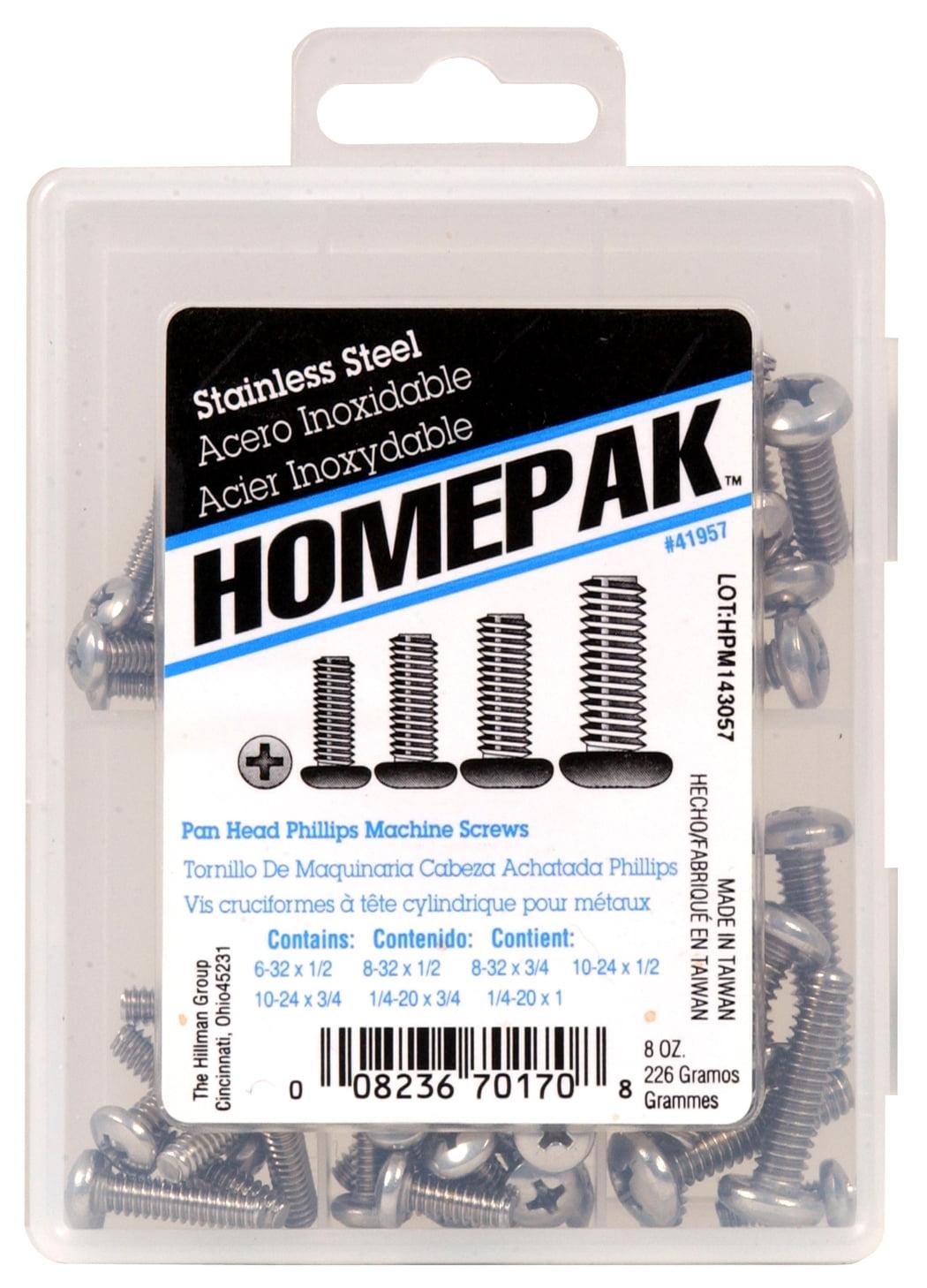 Homepak Assorted Phillips Pan Head Stainless Steel Machine Screw Kit