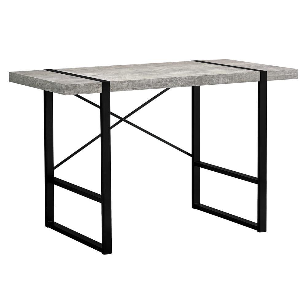 HomeRoots 23.75" x 49" x 30" GreyBlack Reclaimed Wood Metal  Computer Desk