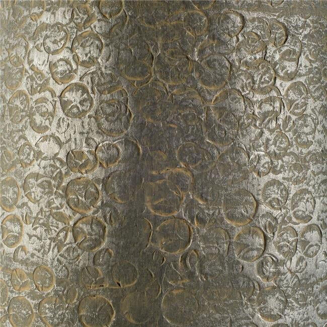 Rustic Gray and Gold Textured Ceramic Floor Vase