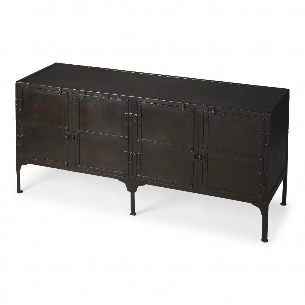 Owen Black Iron Industrial Console Cabinet