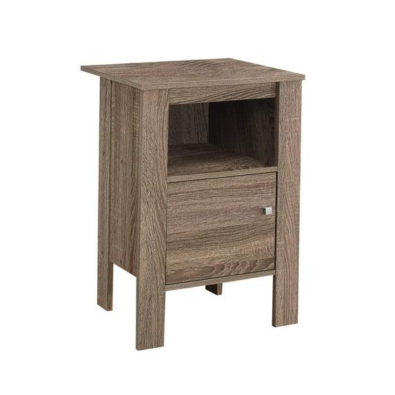 Accent Table with Storage Dark Taupe - EveryRoom: Laminated MDF, Square Shape, Spot Clean, Shelf Cabinet