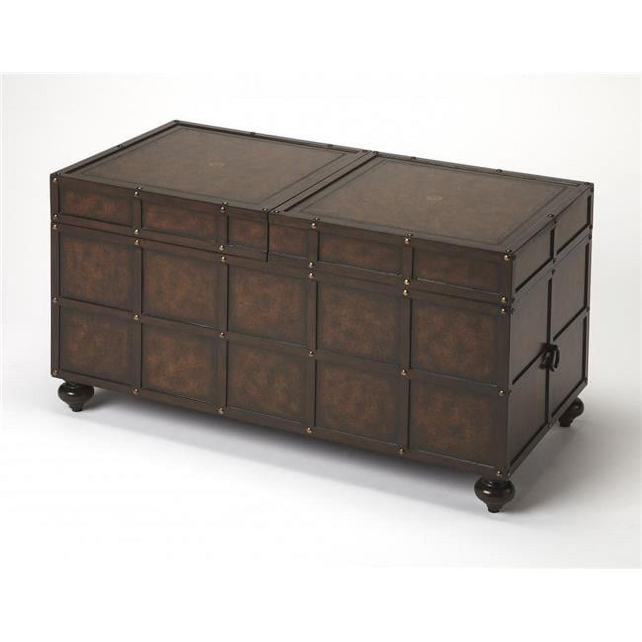 Cocoa Brown Gemelina Wood Rectangular Storage Coffee Table