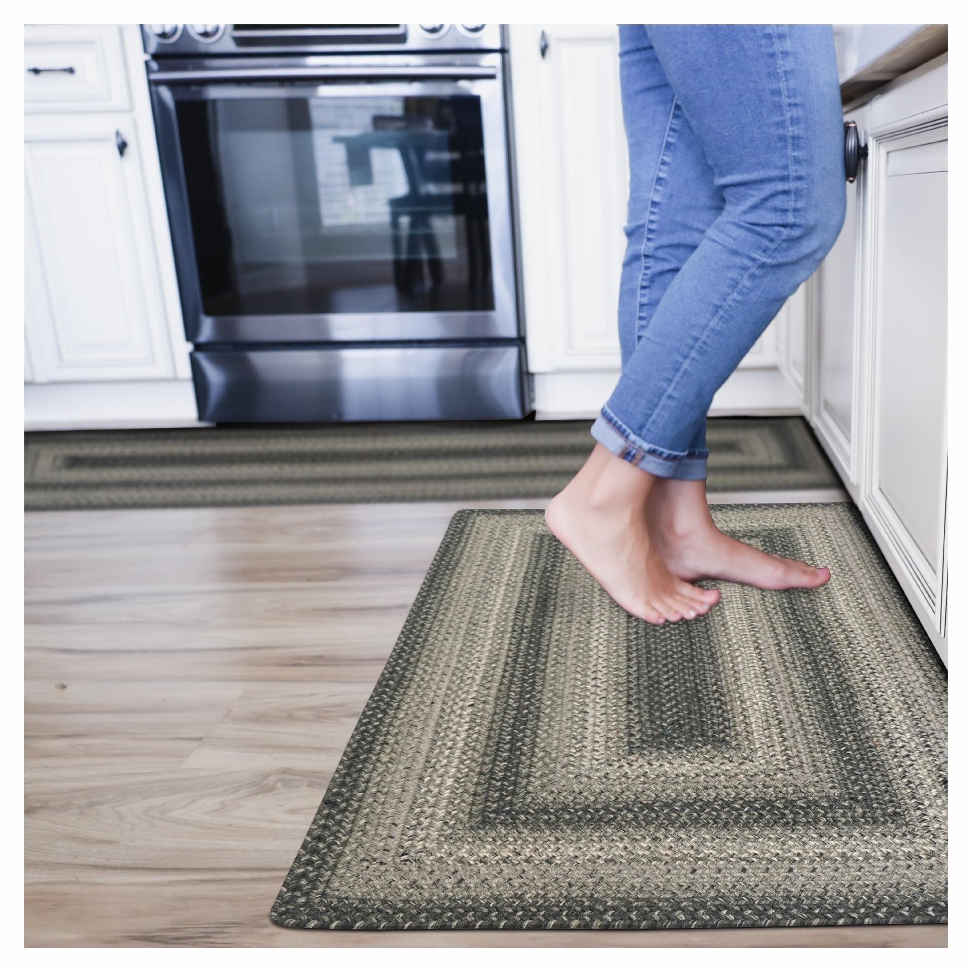 Flint Hill Gray Rectangular Braided Jute Rug 27x45