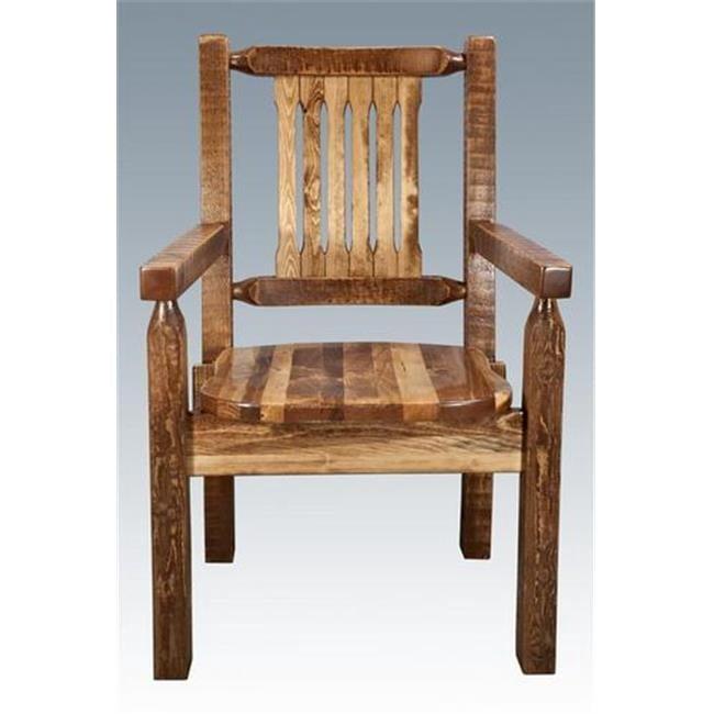 Homestead Collection Captain's Chair, Stain & Clear Lacquer Finish w/ Ergonomic Wooden Seat
