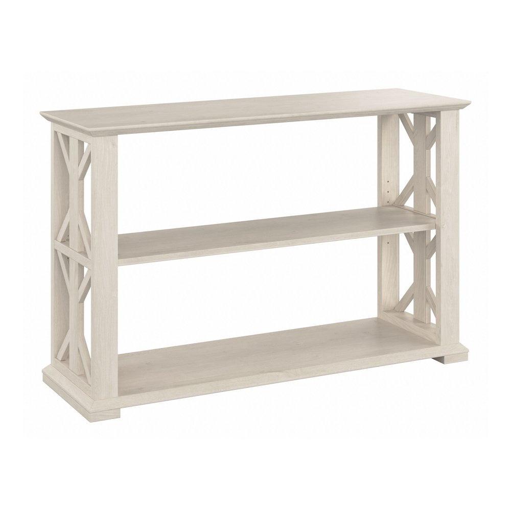 Homestead Console Table with Shelves in Linen White Oak - Engineered Wood