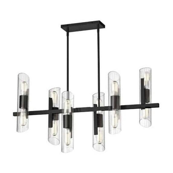 12 Light Chandelier - Chrome Finish, Clear Glass Shades - Modern Ceiling Light Fixture