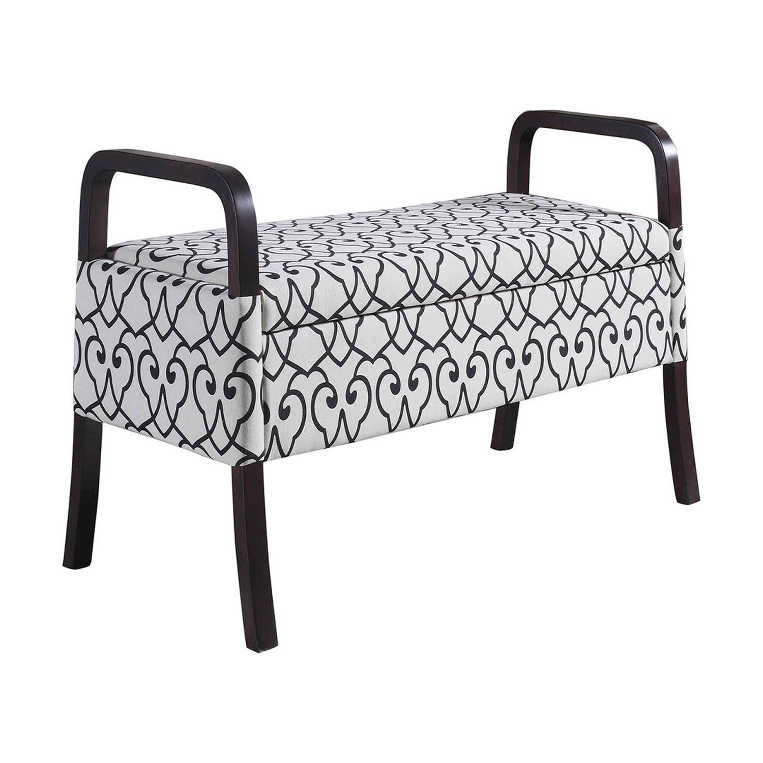 Homestock Artisanal Artistry 23.25" Tall Wooden Storage Bench, Rocco Print
