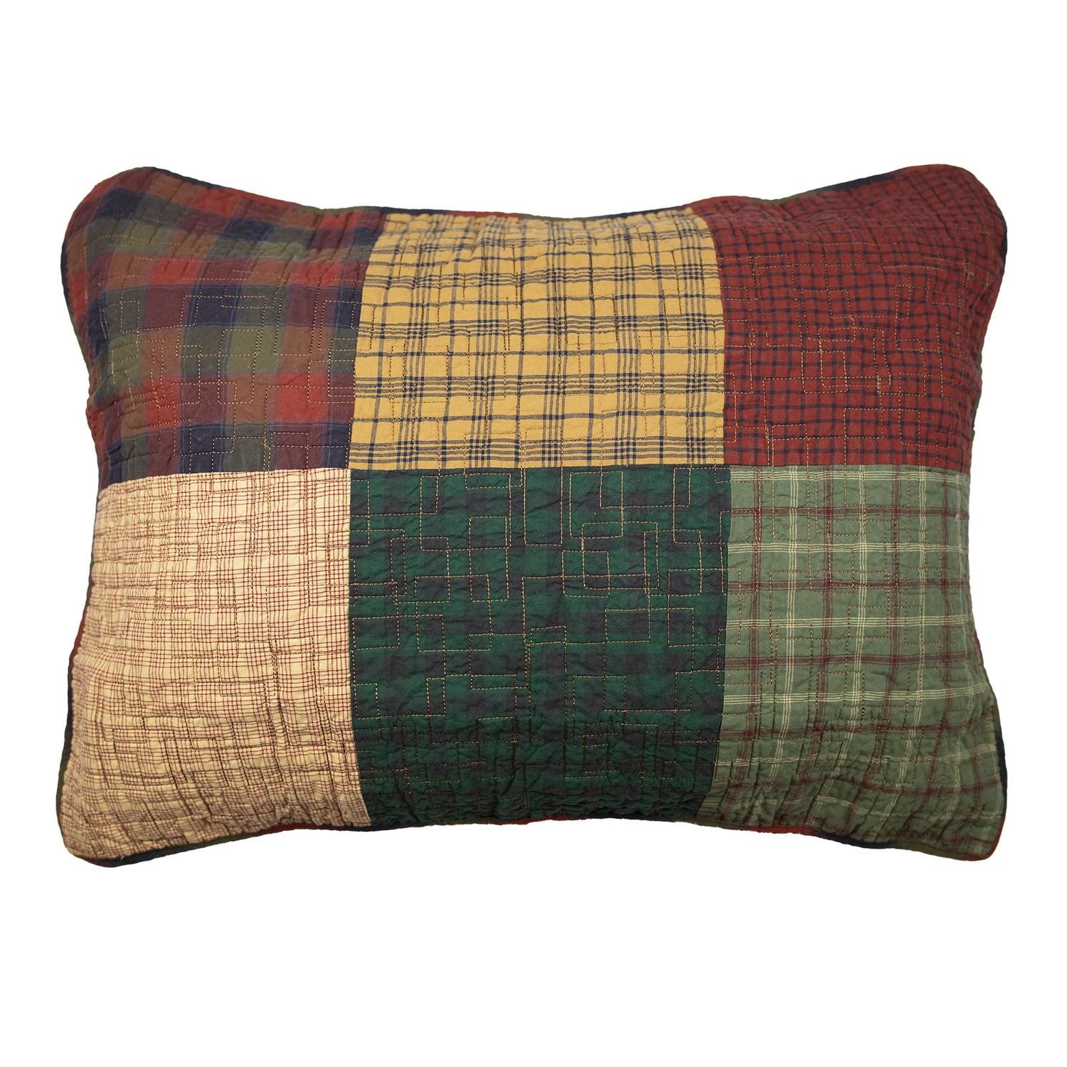 Rustic Patchwork Cotton King Pillow Sham