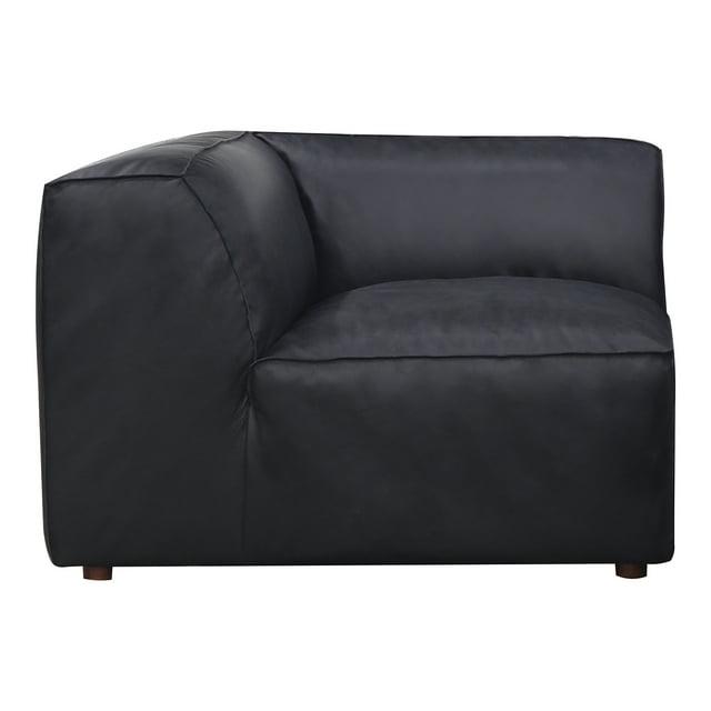 Moe's Home Collection Form Corner Chair Vantage Black Leather Leather