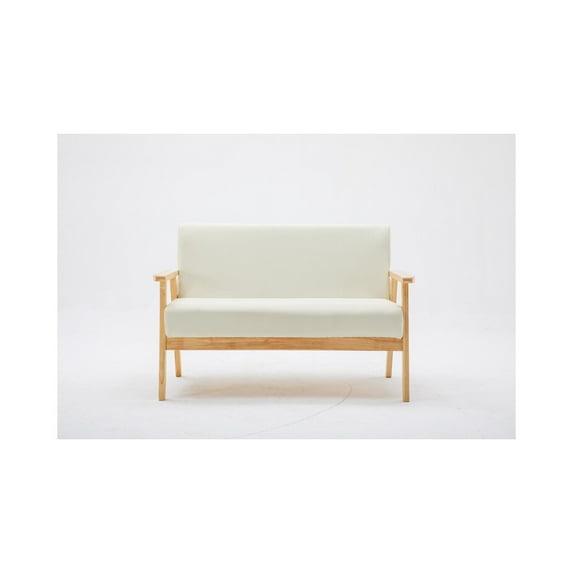 Maykoosh Beachy Beauty Beige Linen Fabric Loveseat