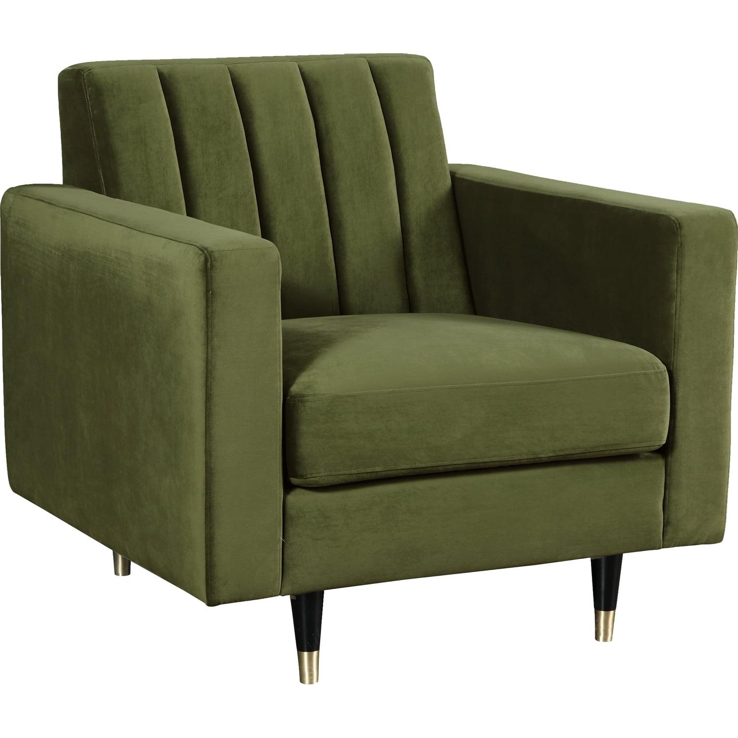 Meridian Furniture Lola Velvet Accent Chair in Olive