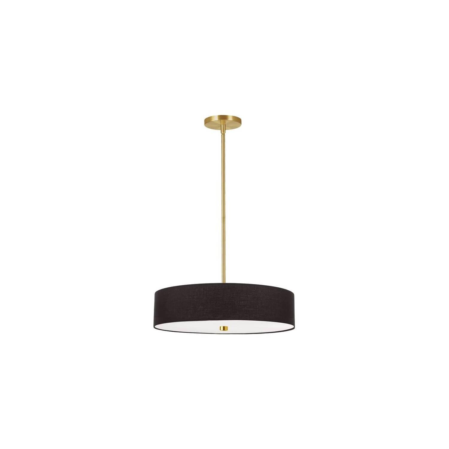 Dainolite - Everly - 4 Light Pendant-Aged Brass Finish-Black  Shade Color -