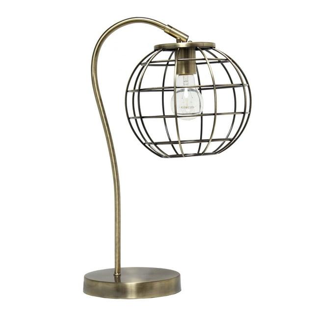 Metal Arched Cage Table Lamp Antique Brass - Lalia Home: No Assembly, UL Listed, Adjustable Neck